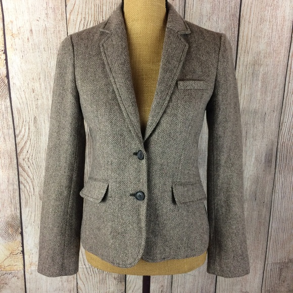 GAP Jackets & Blazers - Gap Brown Wool Herringbone 2 Button Blazer Sz 4